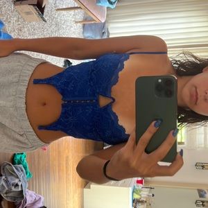 Super cute blue corset top from outcast clothing